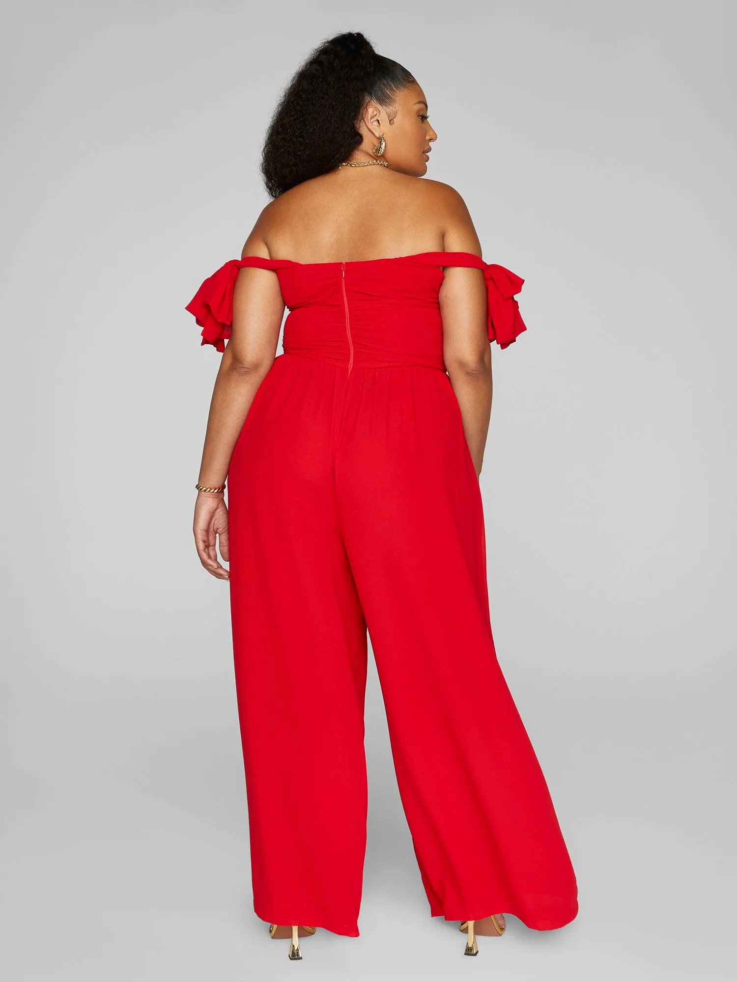 Dinah Off-Shoulder Chiffon Jumpsuit