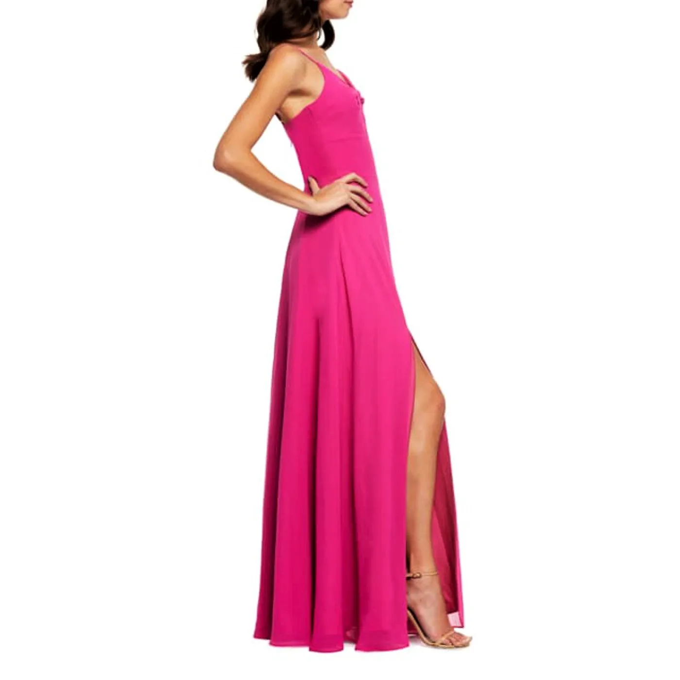 Dress the Population Women's Cambria Twist Bodice Gown Maxi Dress