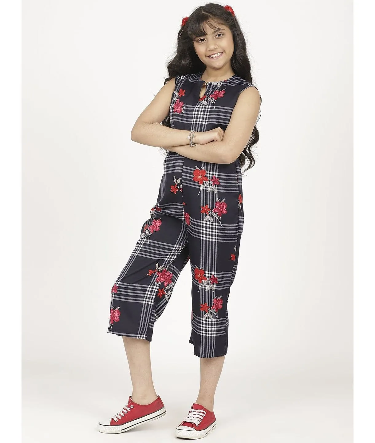 Elasticated key-hole Jumpsuit for Girls