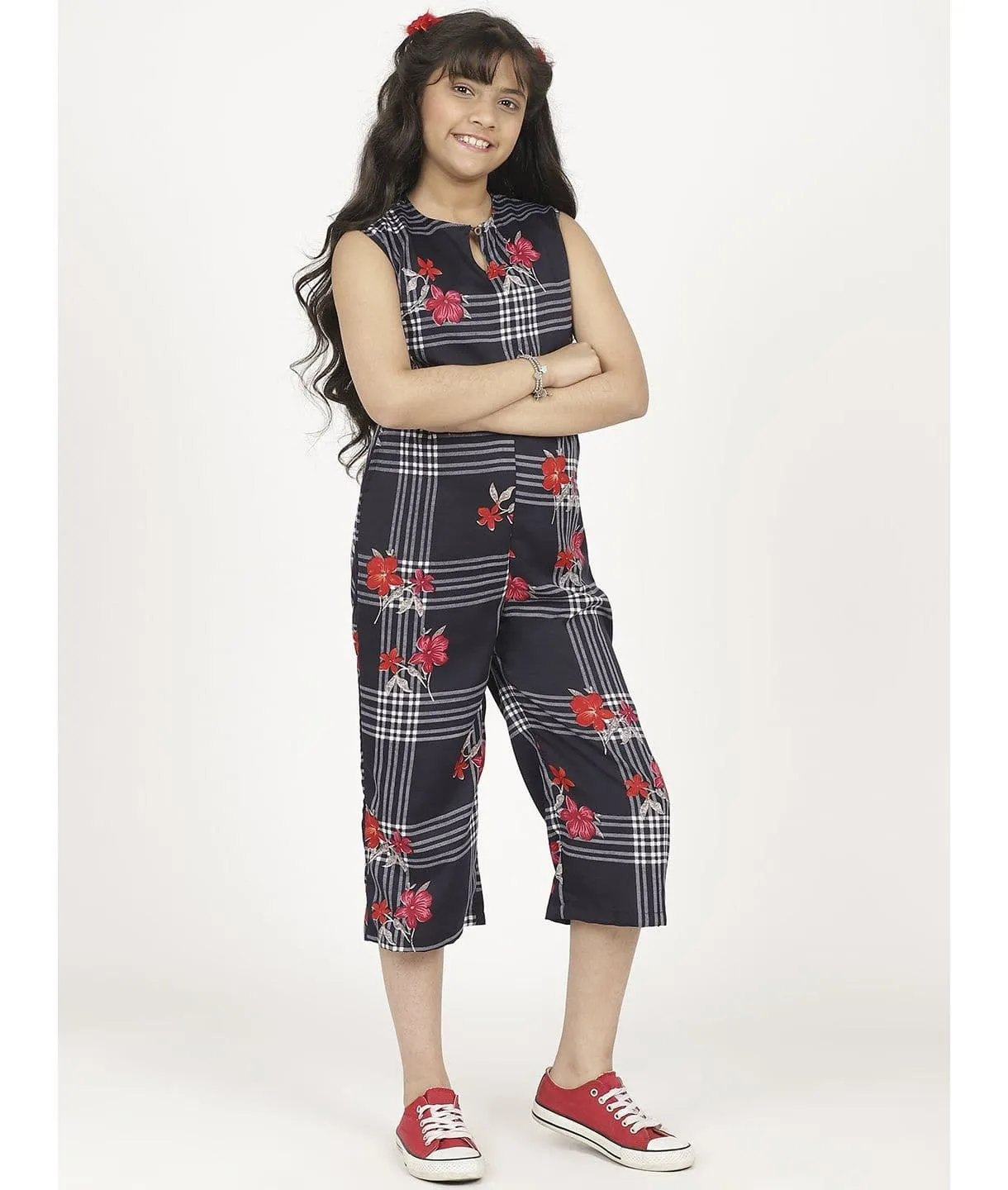 Elasticated key-hole Jumpsuit for Girls