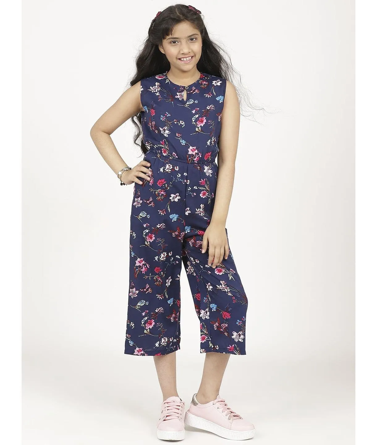 Elasticated key-hole Jumpsuit for Girls