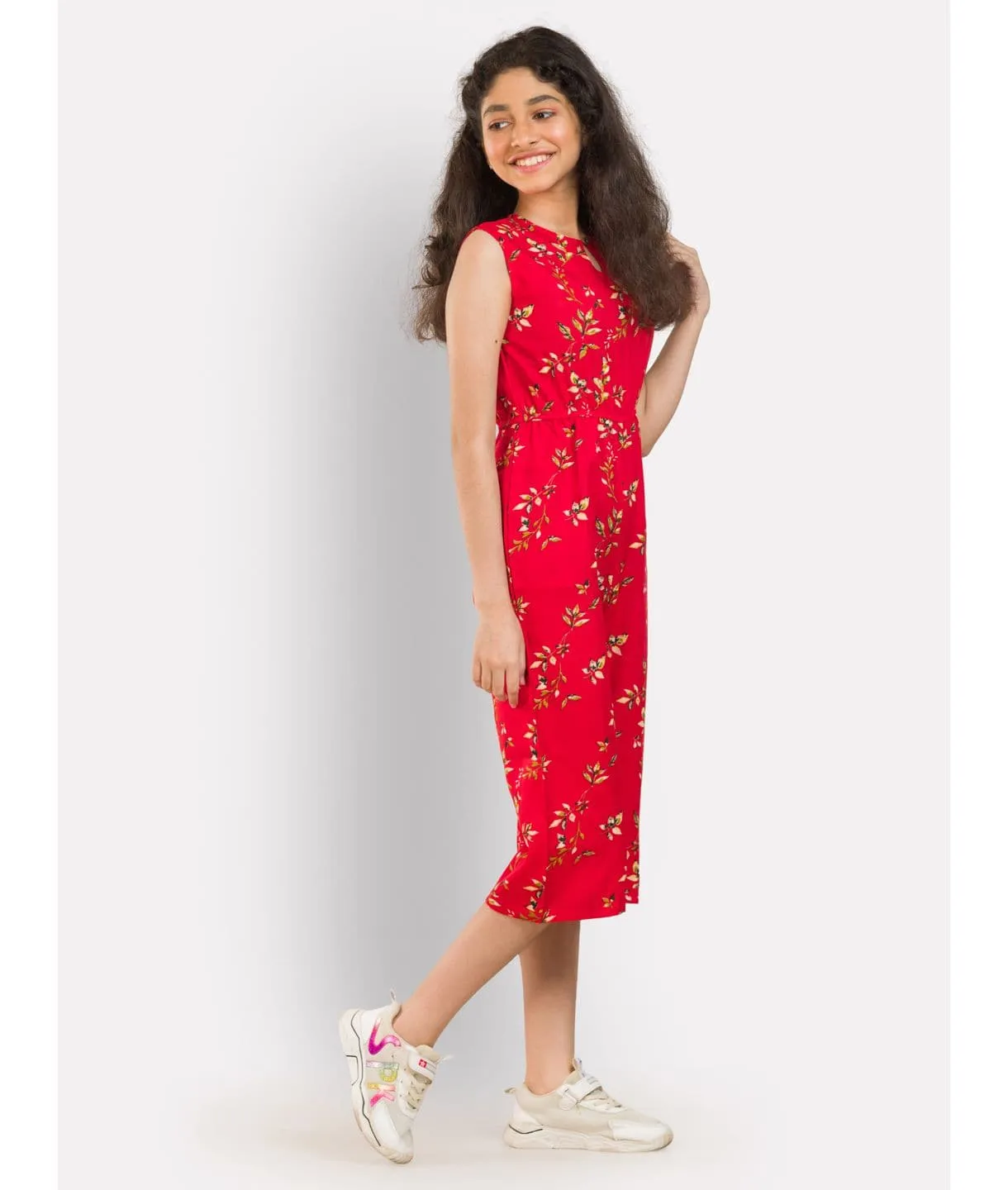 Elasticated key-hole Jumpsuit for Girls