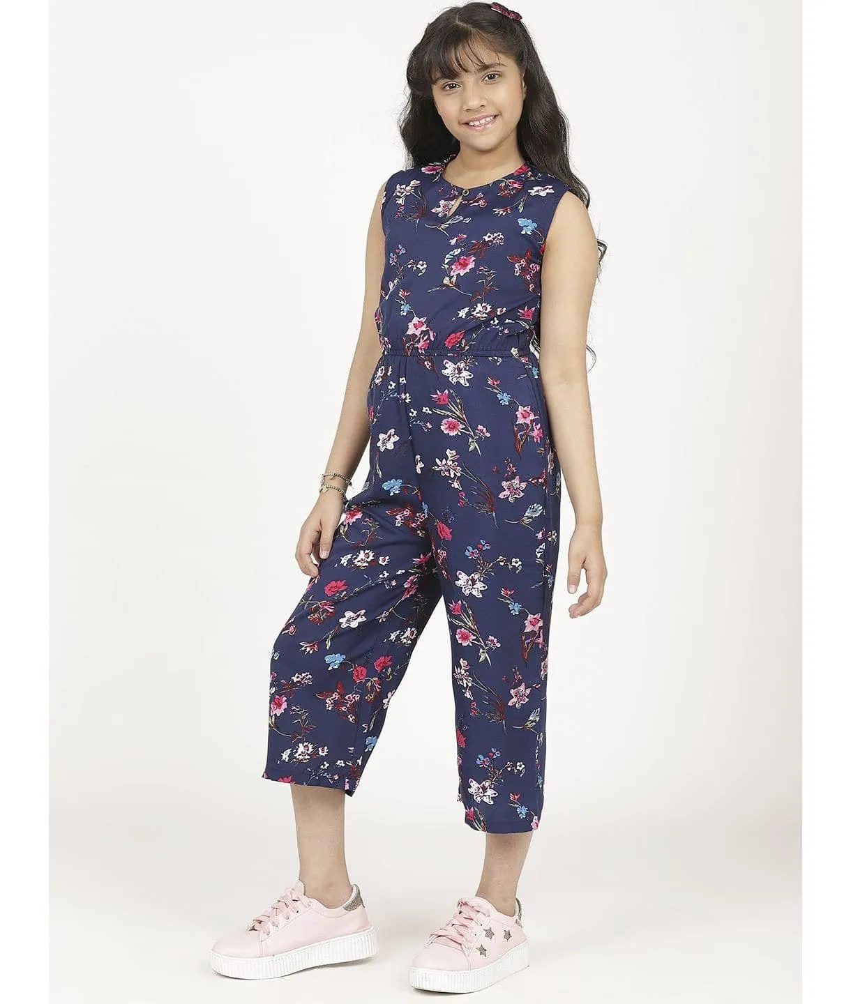 Elasticated key-hole Jumpsuit for Girls