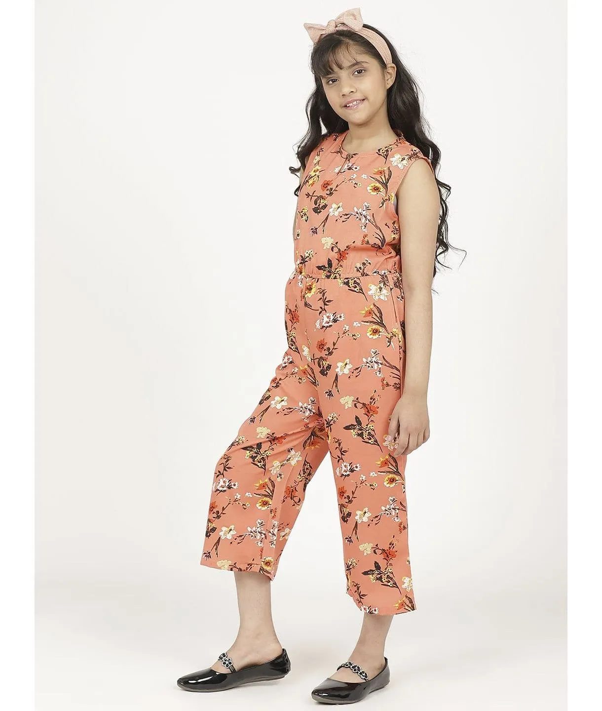 Elasticated key-hole Jumpsuit for Girls