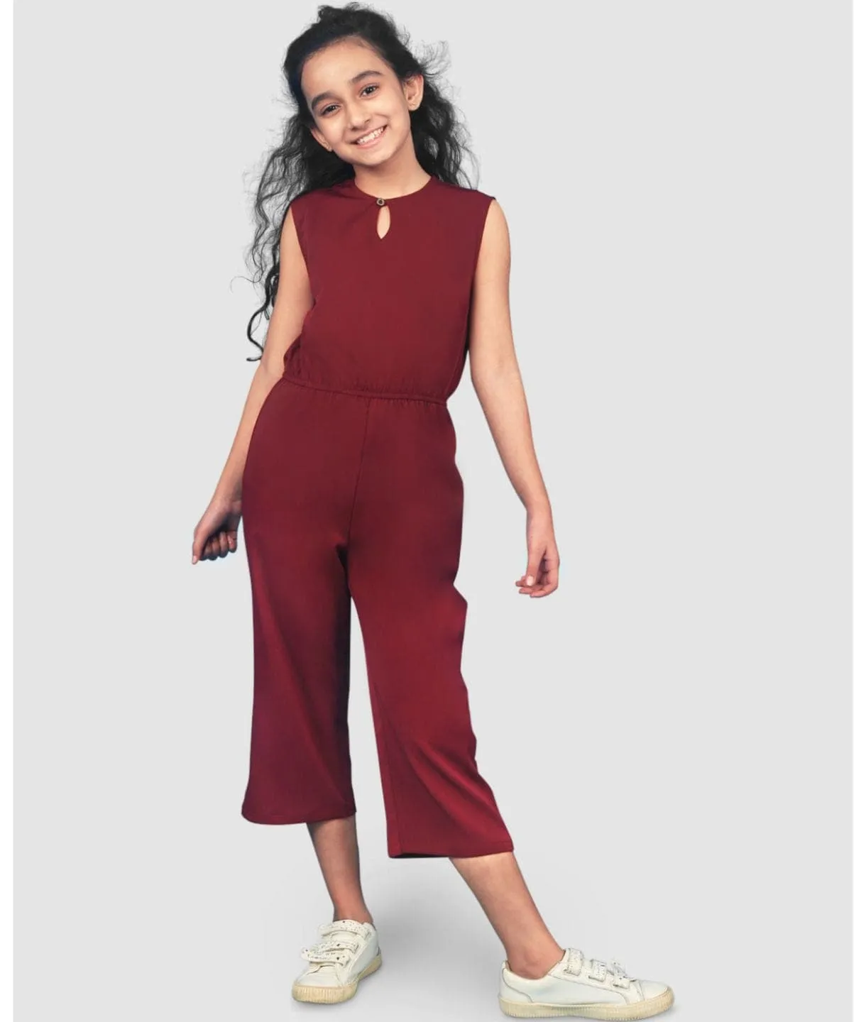 Elasticated key-hole Jumpsuit for Girls