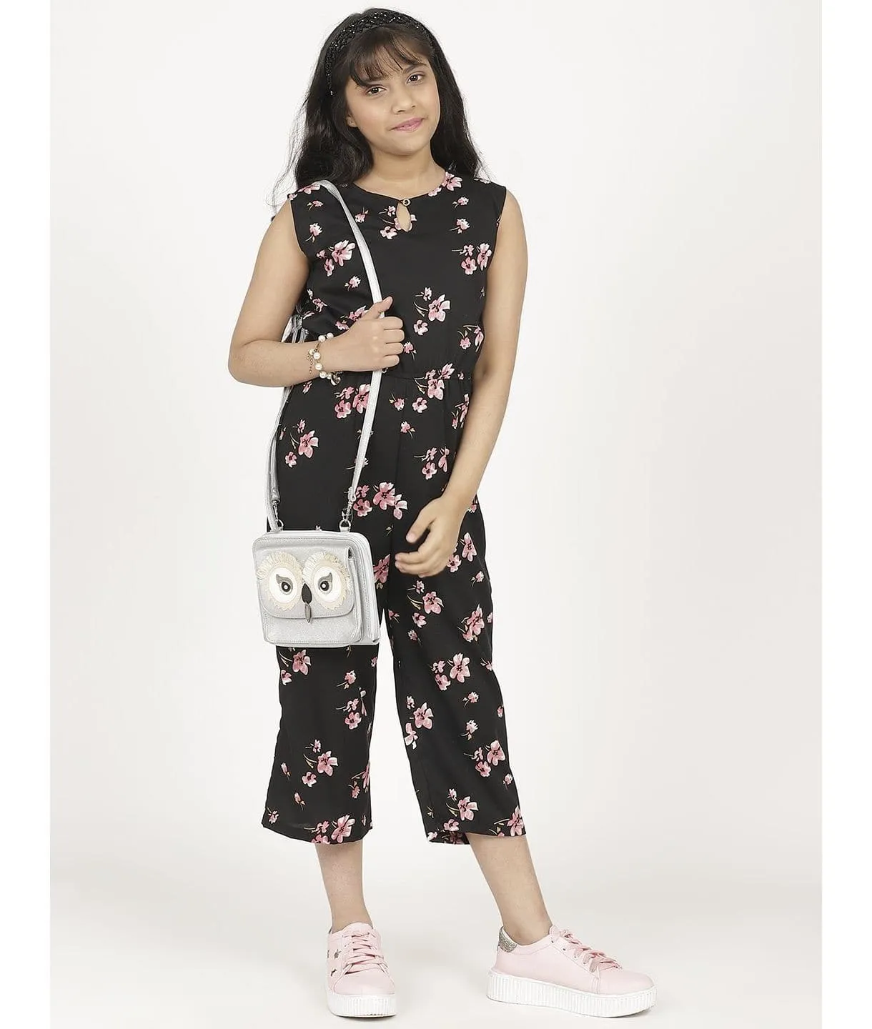 Elasticated key-hole Jumpsuit for Girls