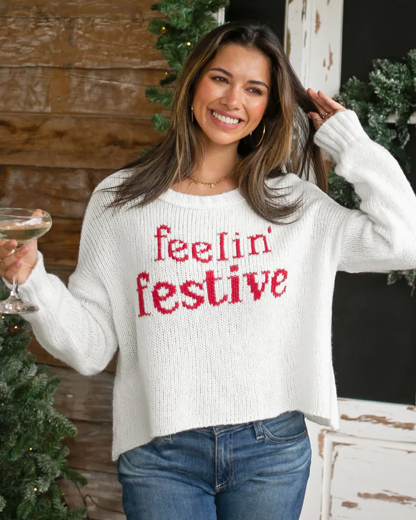 FEELIN' FESTIVE CROPPED CREW CHUNKY