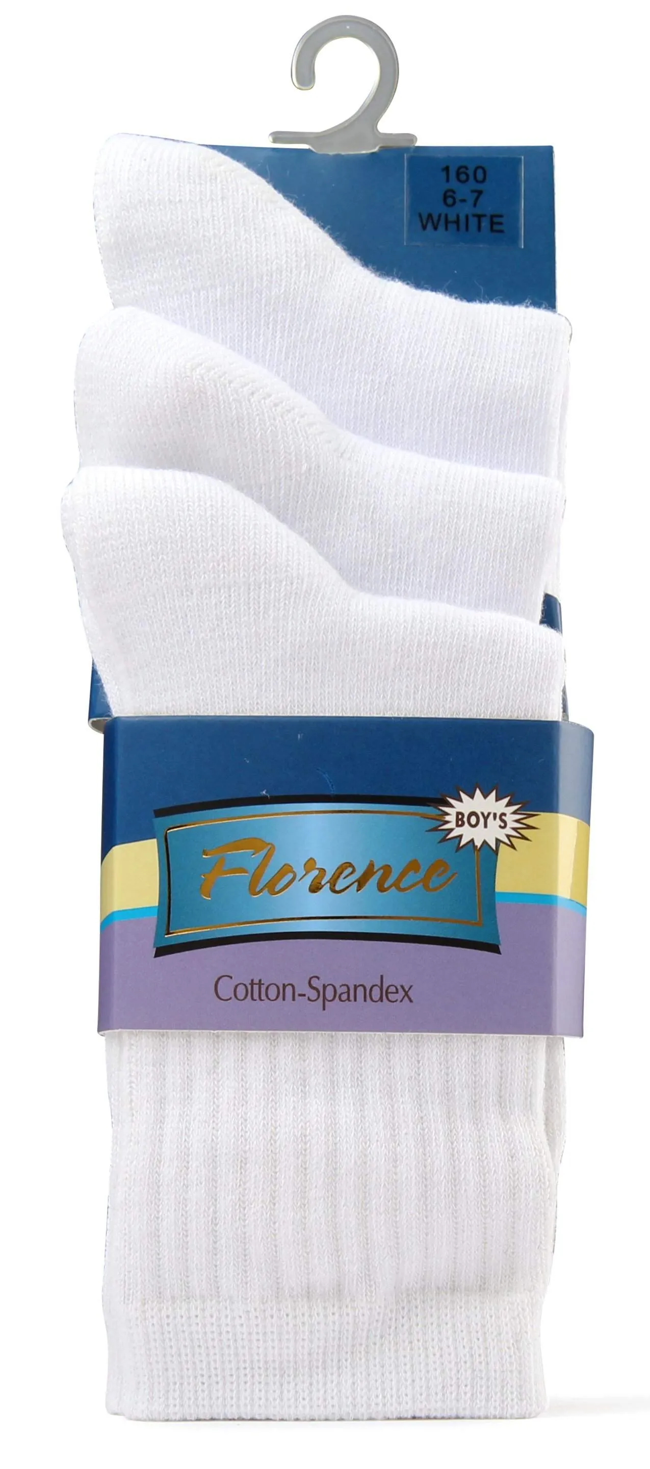 Florence Boys Cotton-Spandex 3 Pair Pack Socks Style: 160