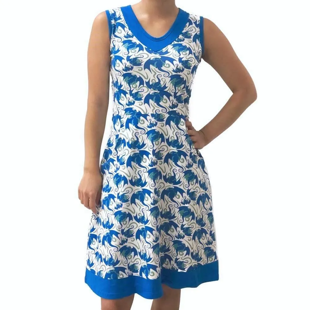 Flying Dragons Sleeveless Eileen Dress