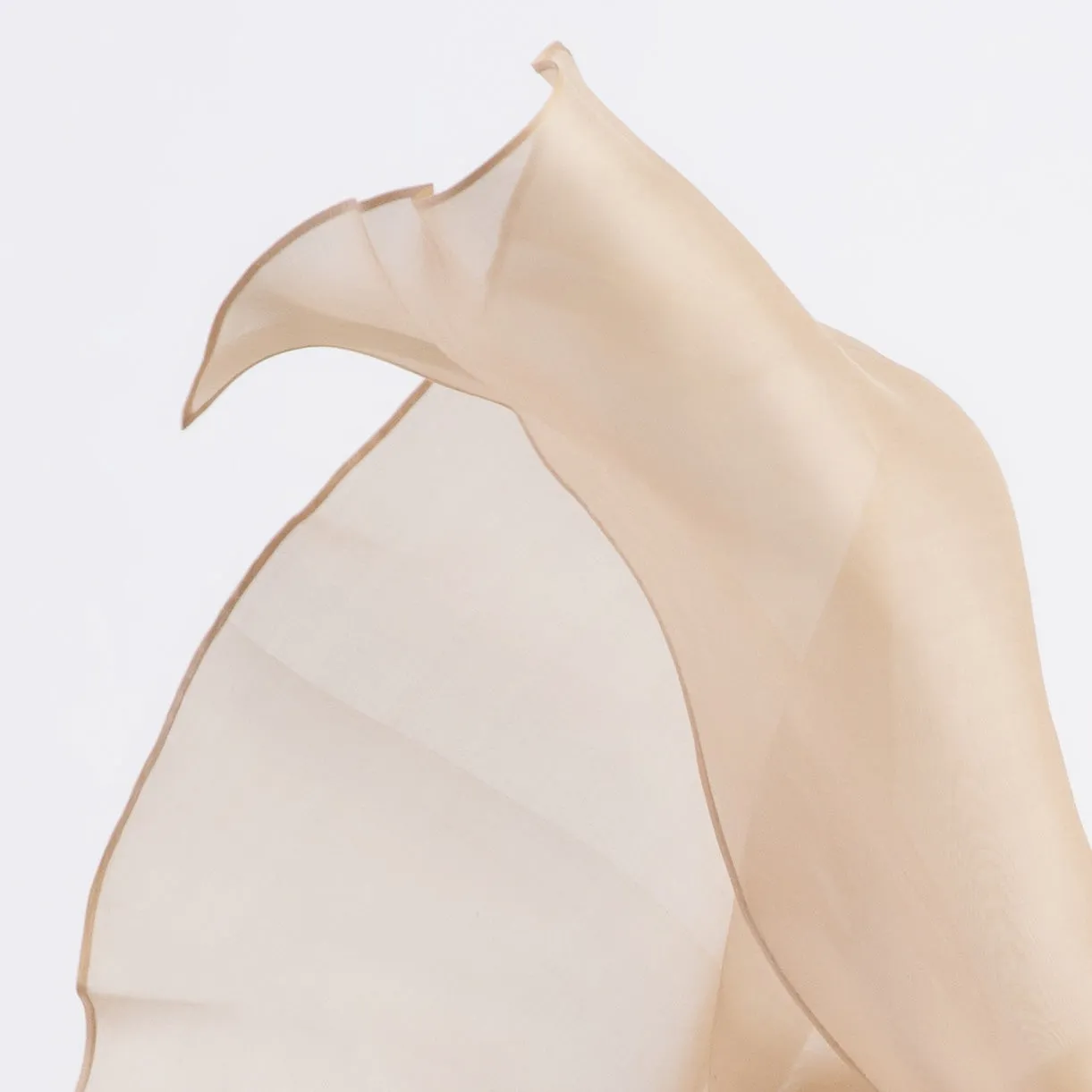 Glass Overlap Side Slit Organza Silk Dress - Cream