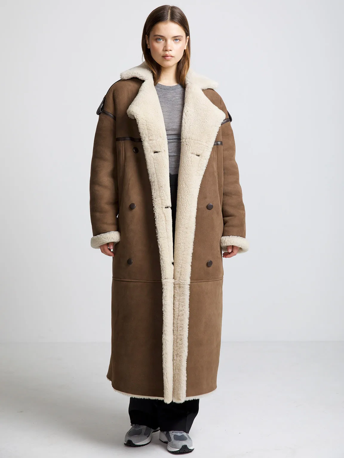 GRACE COAT - BROWN / CREME