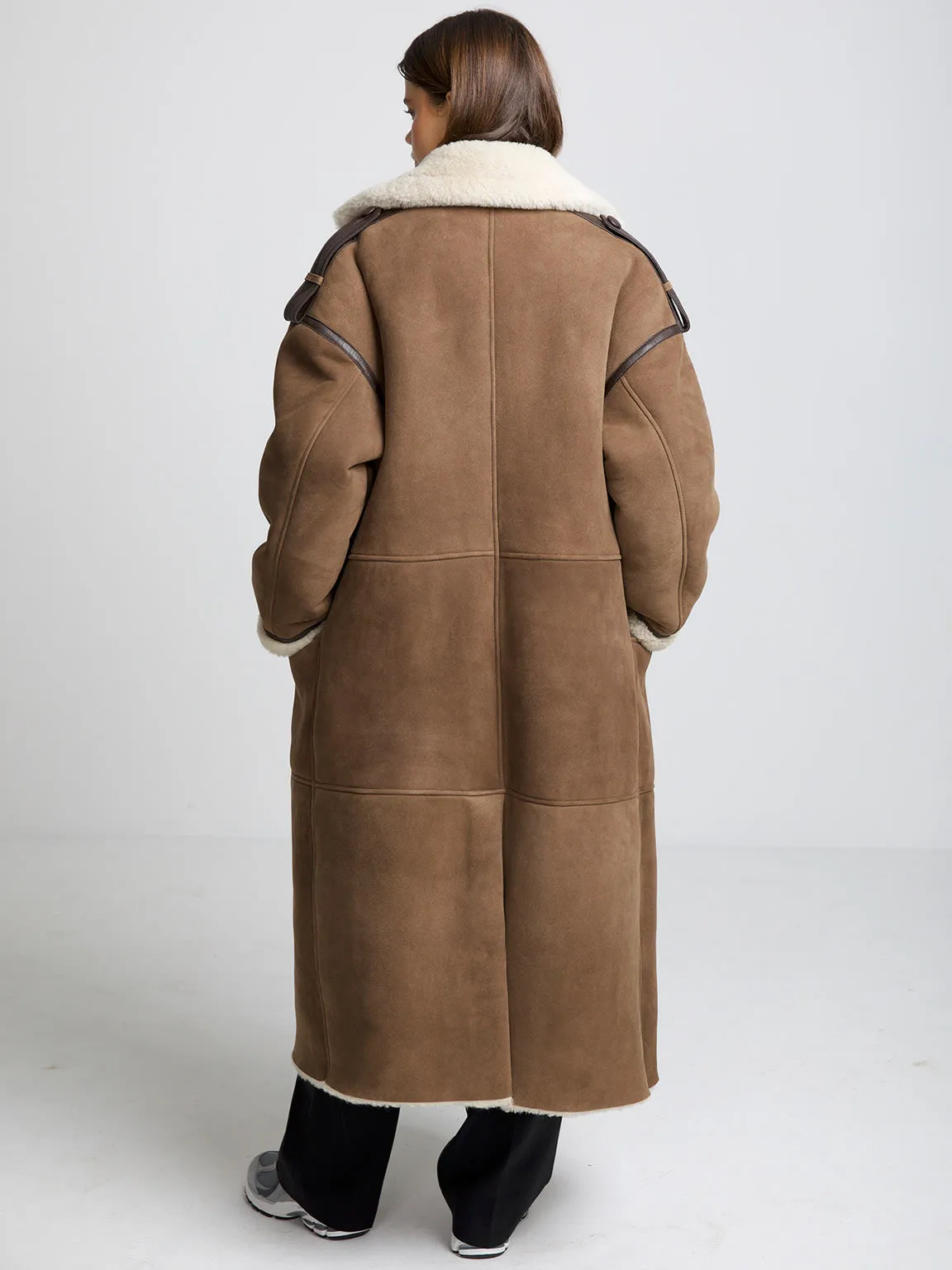 GRACE COAT - BROWN / CREME