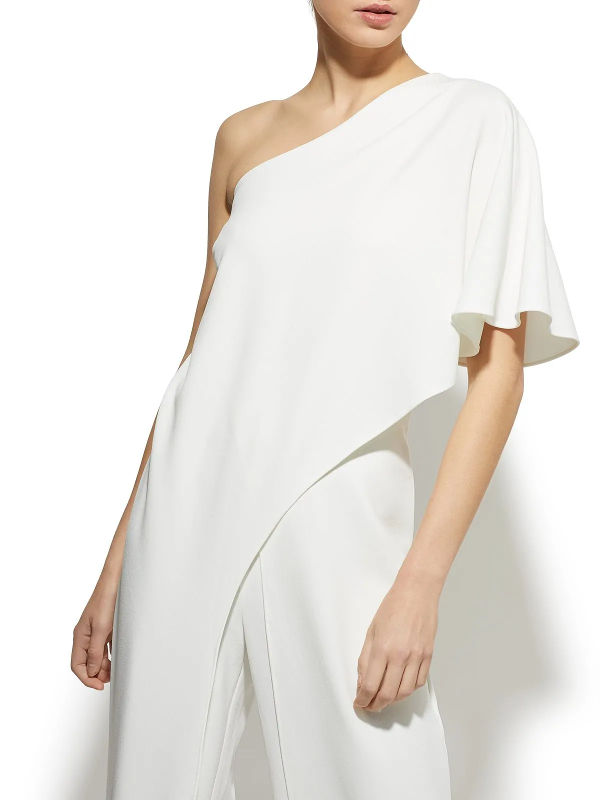 Harper Ivory One Shoulder Jumpsuit