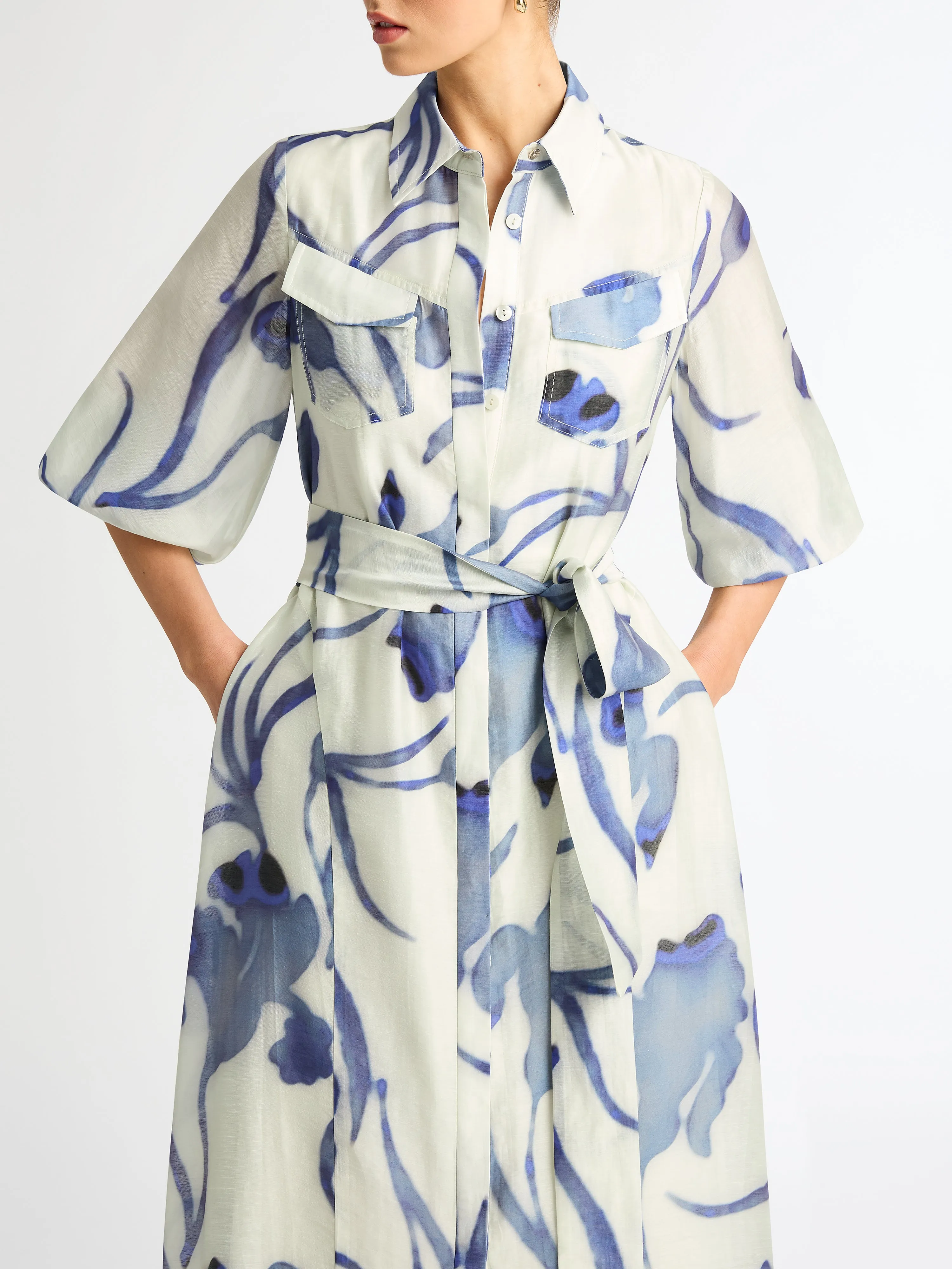 HAZE FLORAL SHIRT DRESS