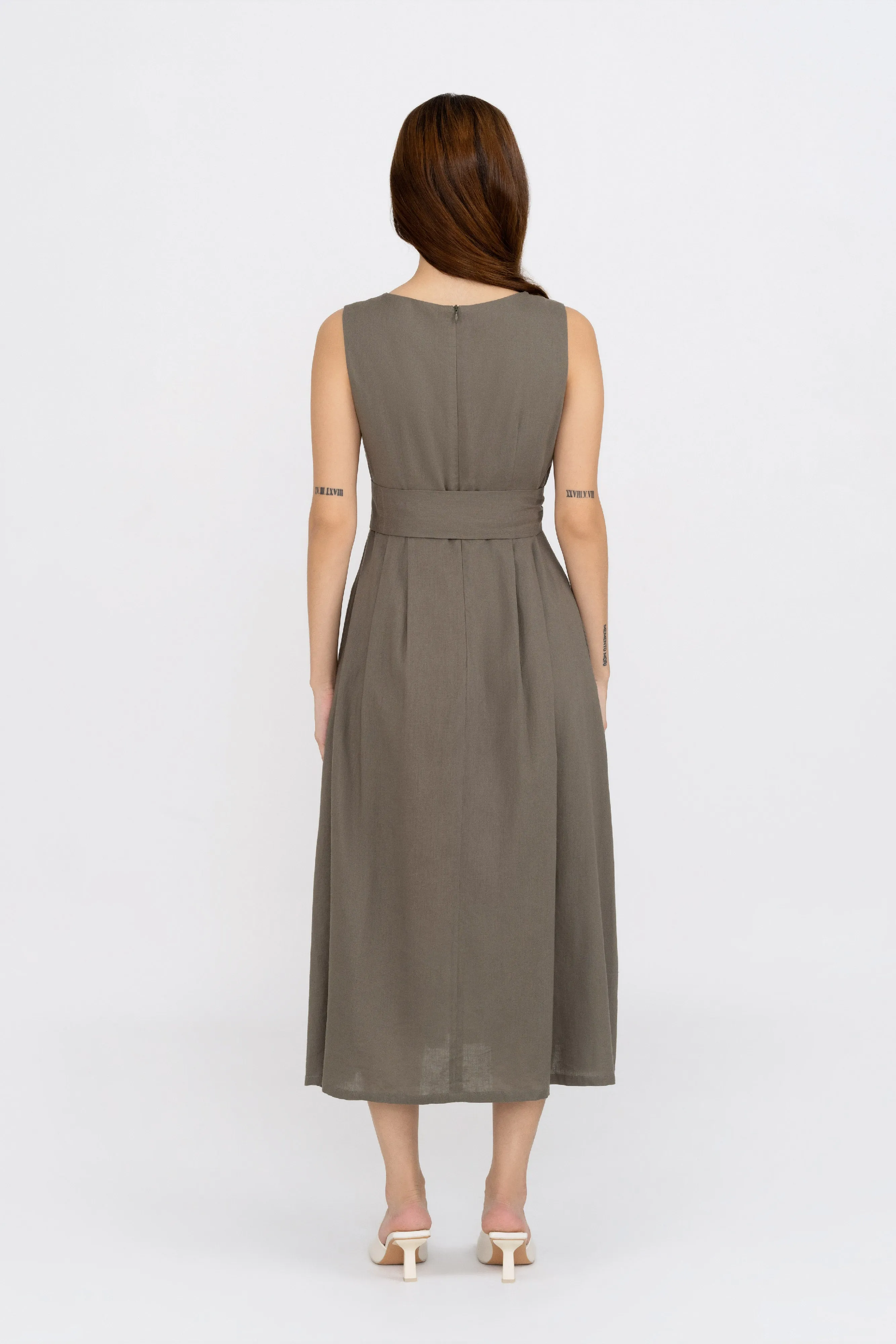 Judith Wrap Front Midi Dress