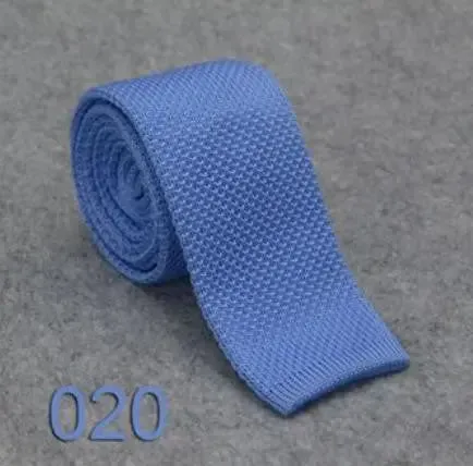 knitted tie| sky color skinny neckties for men