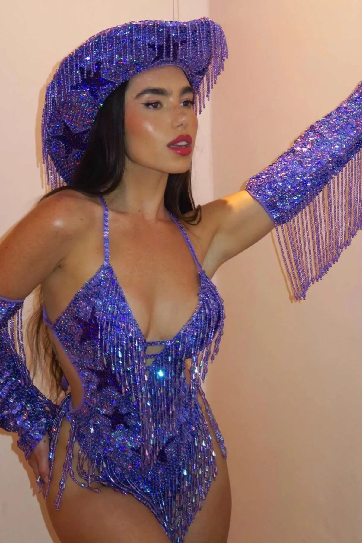 Lilac Stargazer Sequin Bodysuit