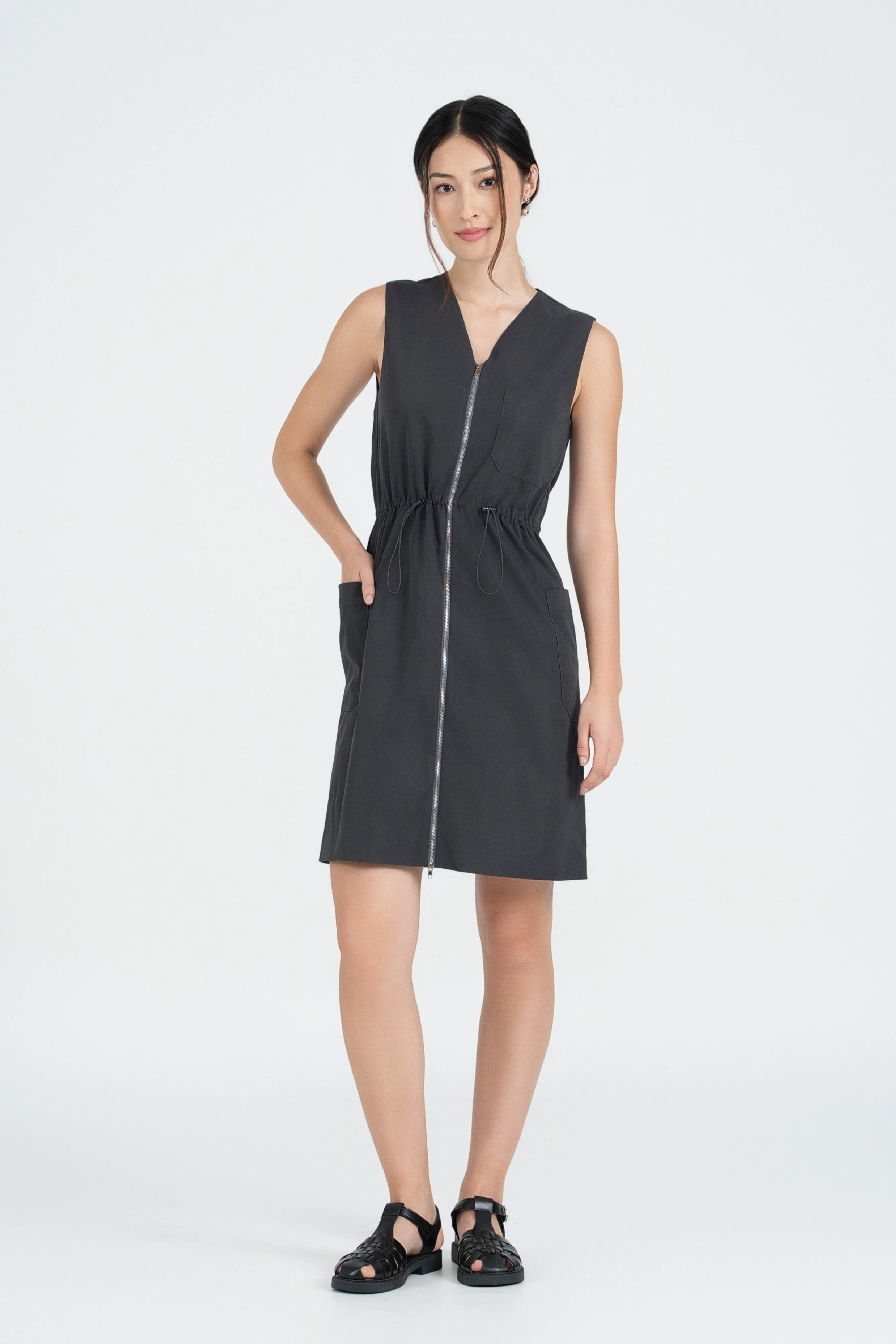 Madison Zip-Front Utility Dress