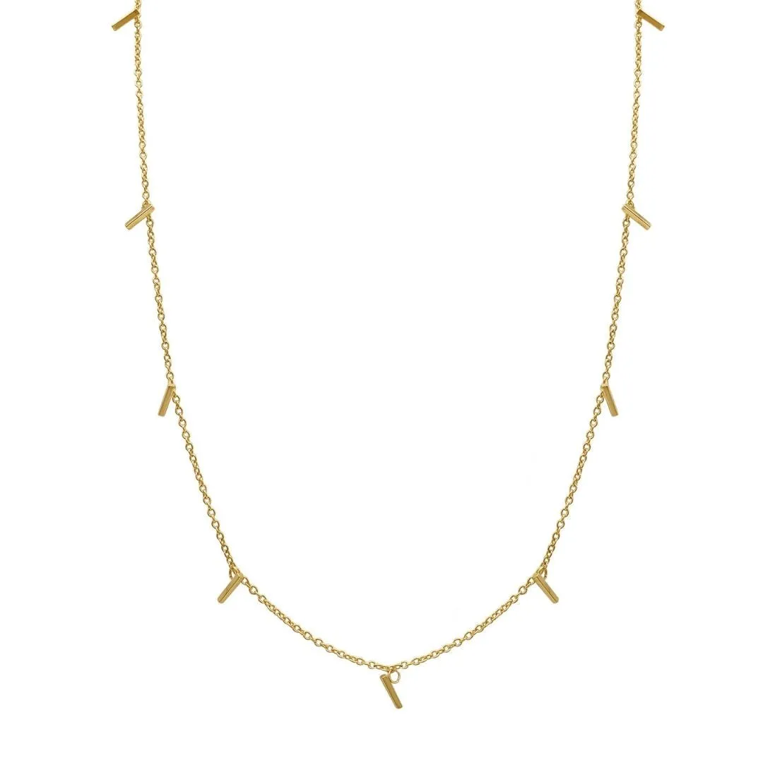 Multi Bar Layering Necklace silver gold