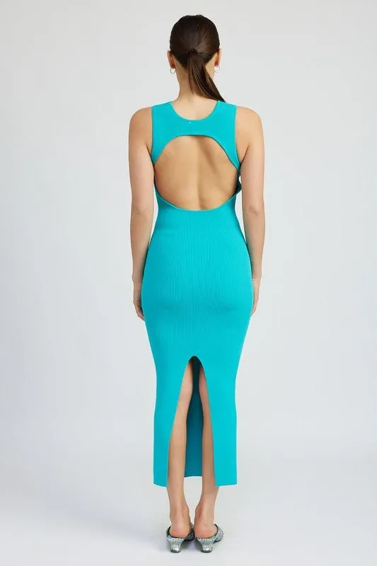 Open Back Maxi Knit Dress