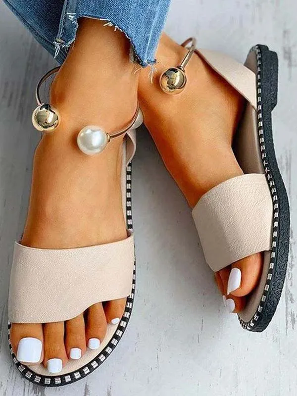 Pearl Flat Heel Sandal