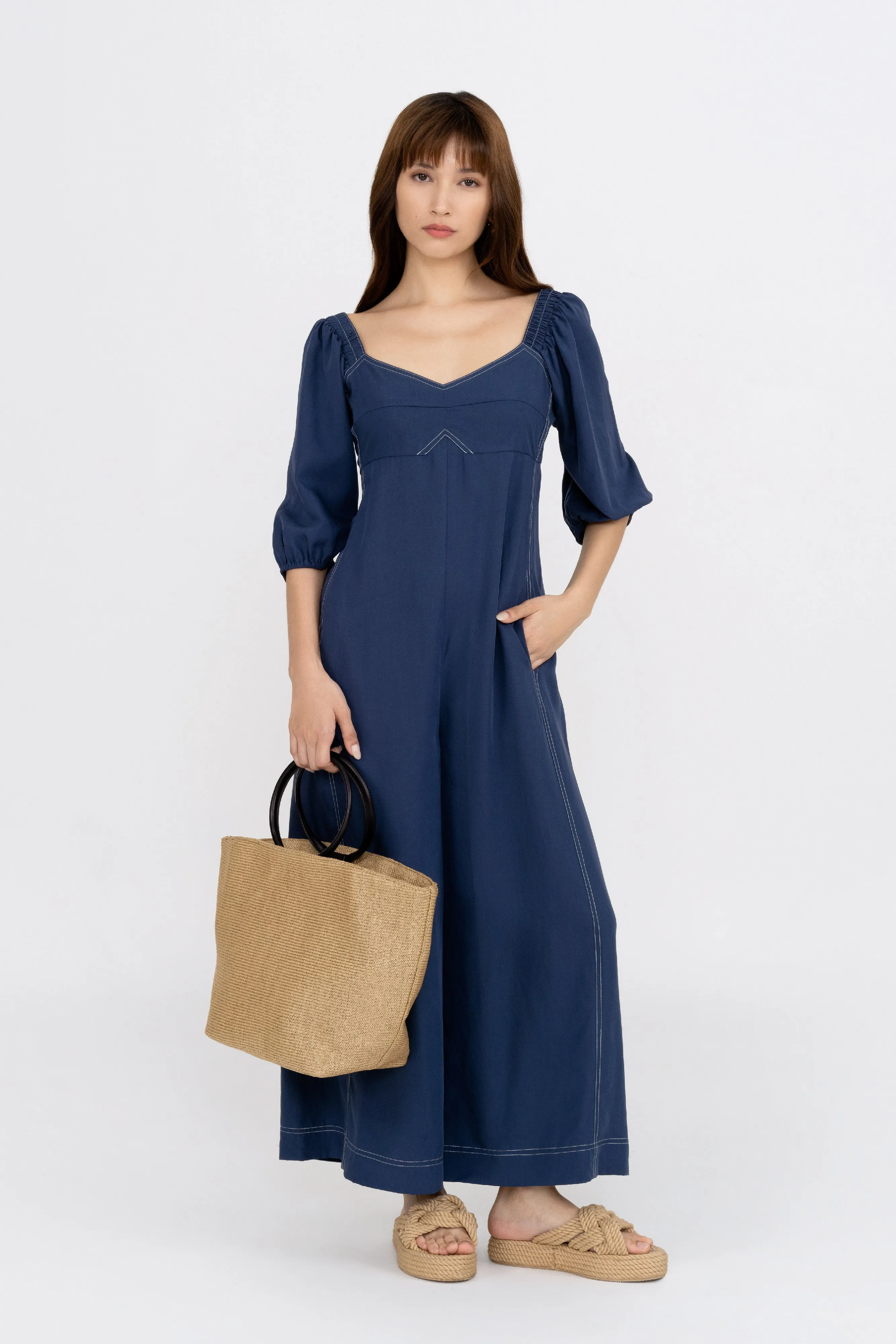 Petra Tencel V-Neck Jumpsuit