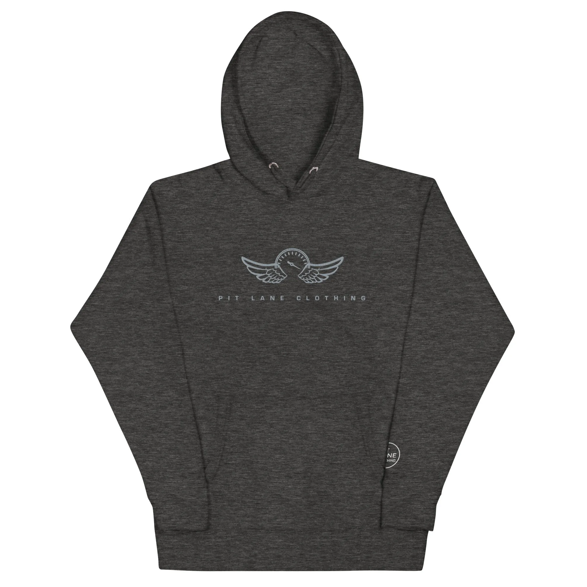 PIT LANE CLOTHING Embroidered Heavyweight Hoodie - Grey Carbon