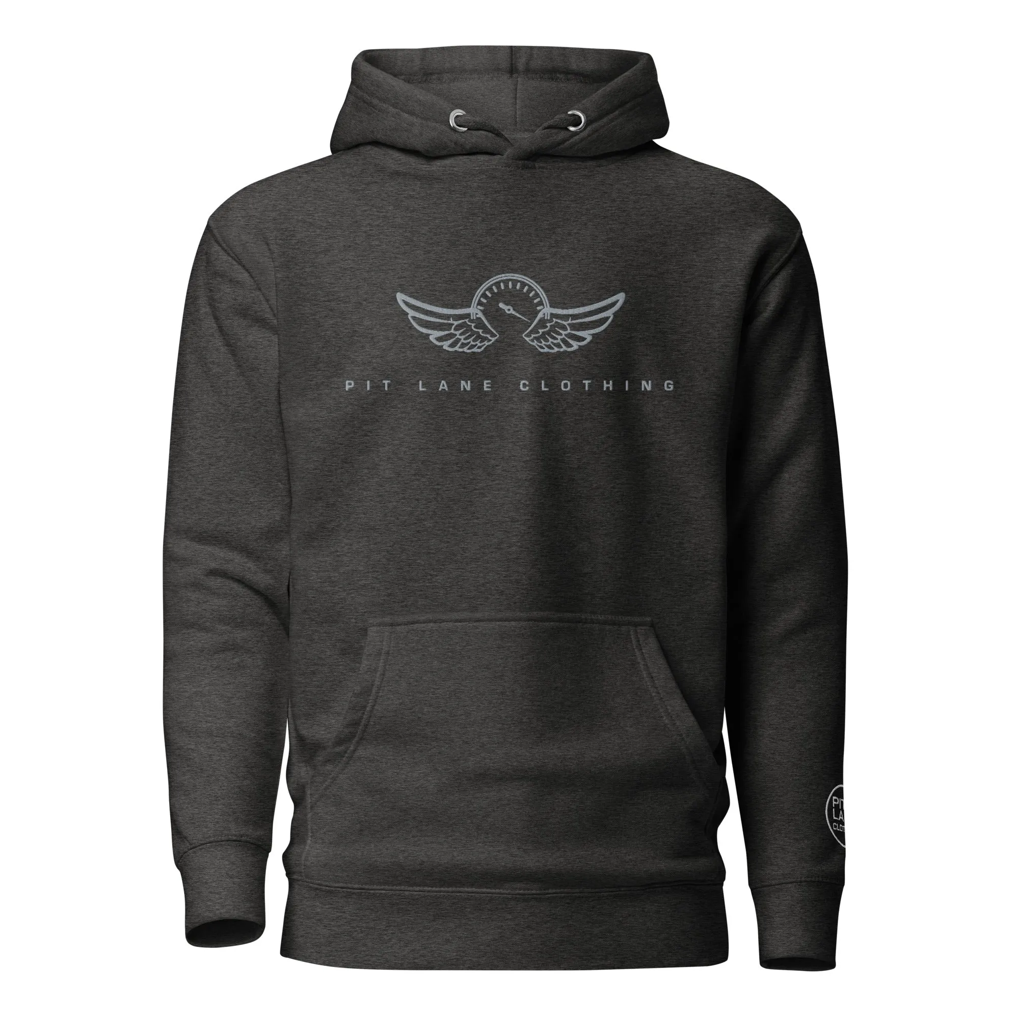 PIT LANE CLOTHING Embroidered Heavyweight Hoodie - Grey Carbon