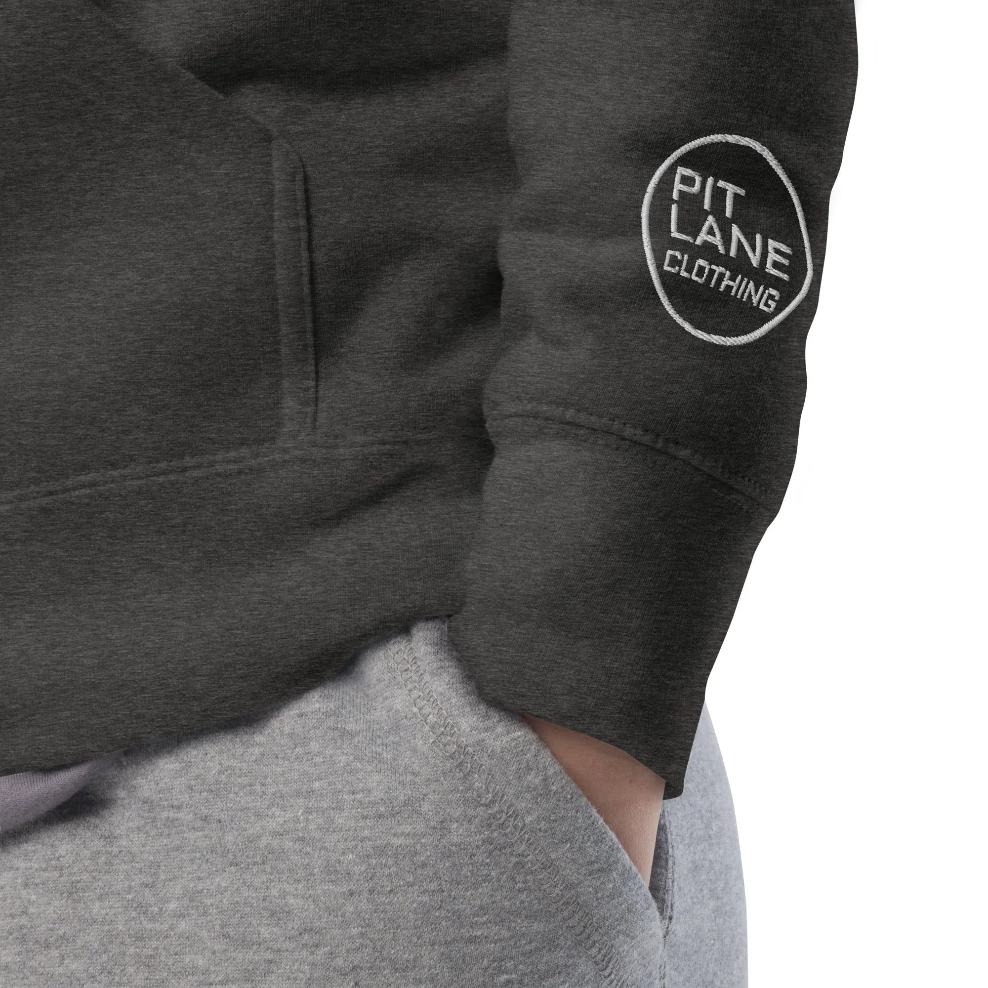 PIT LANE CLOTHING Embroidered Heavyweight Hoodie - Grey Carbon