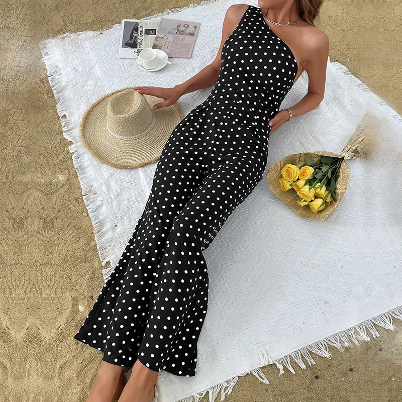  Polka Dot Wide Leg Jumpsuit