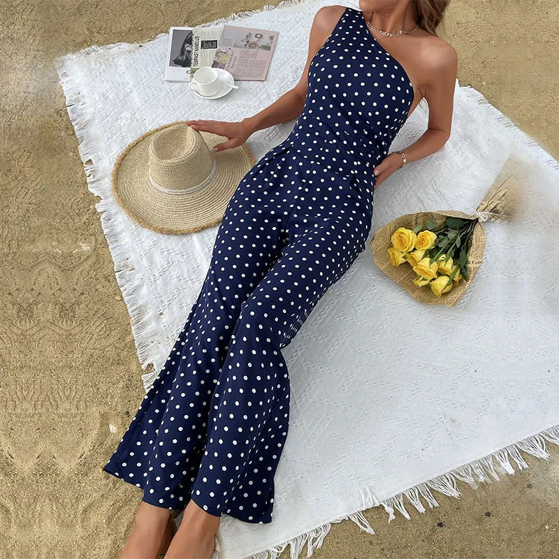  Polka Dot Wide Leg Jumpsuit