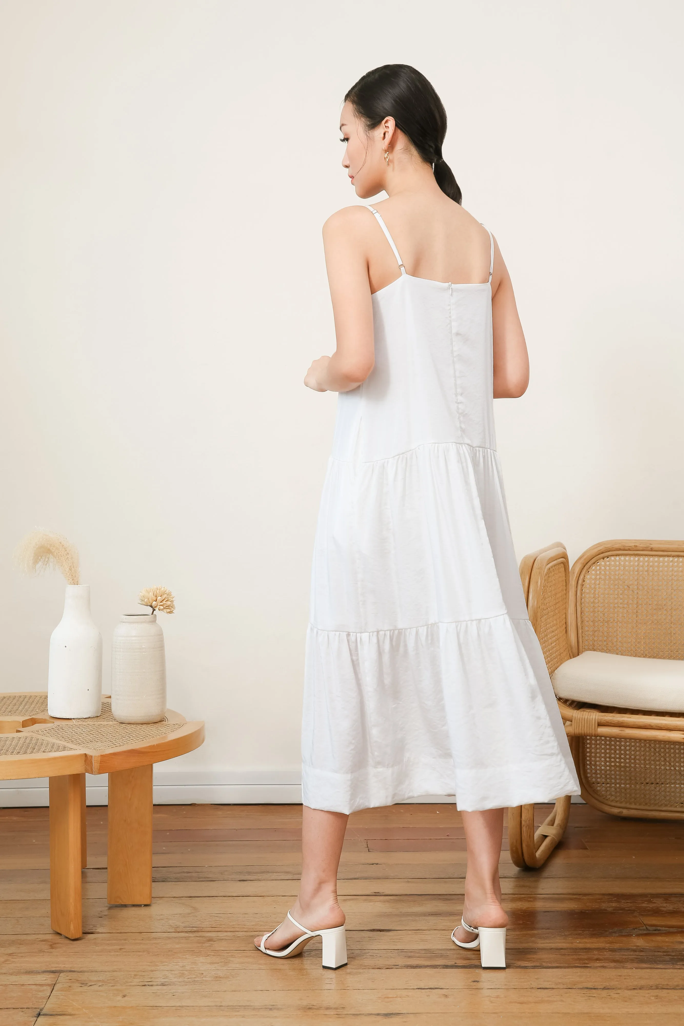 Sarah Slip Maxi Dress In White