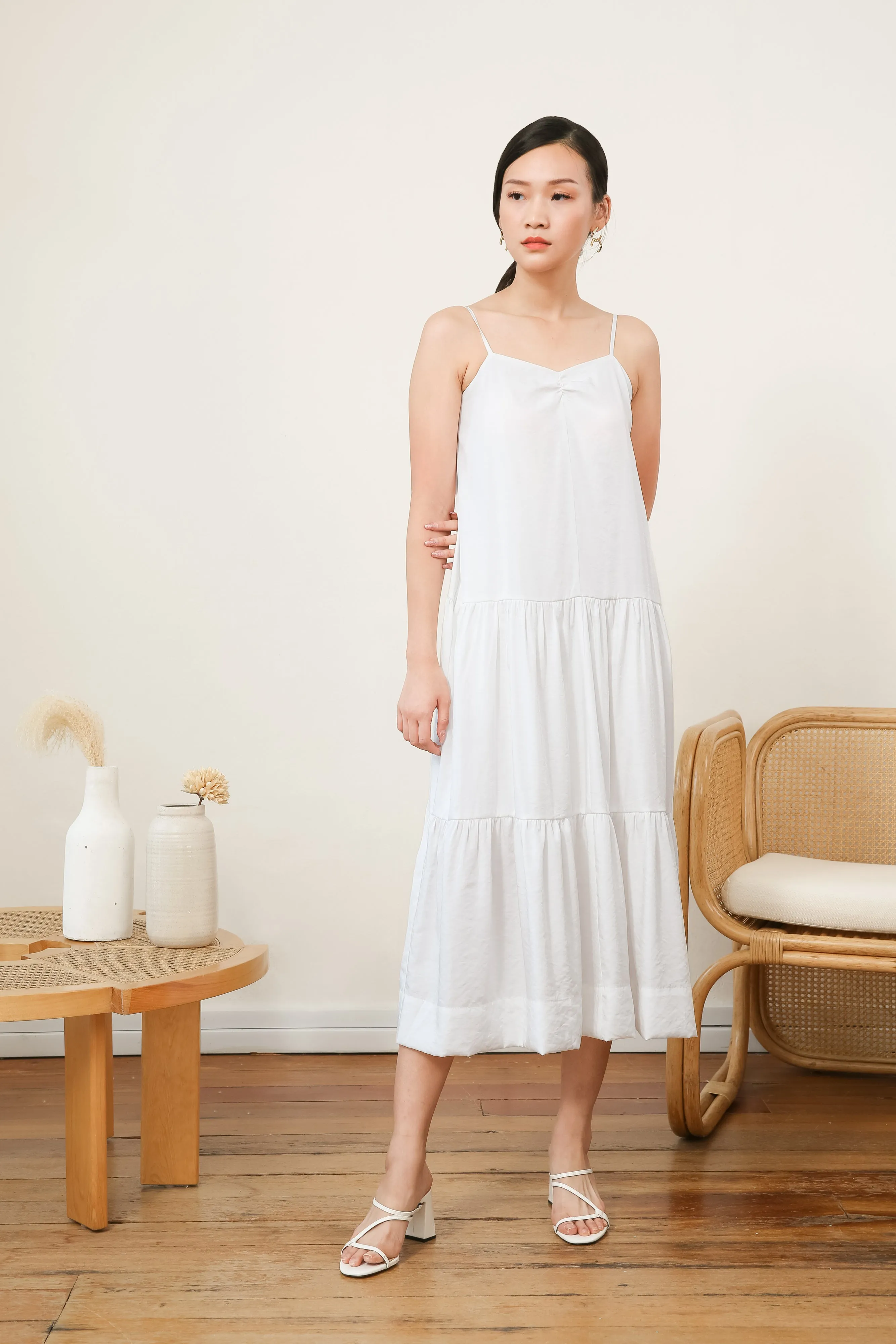 Sarah Slip Maxi Dress In White