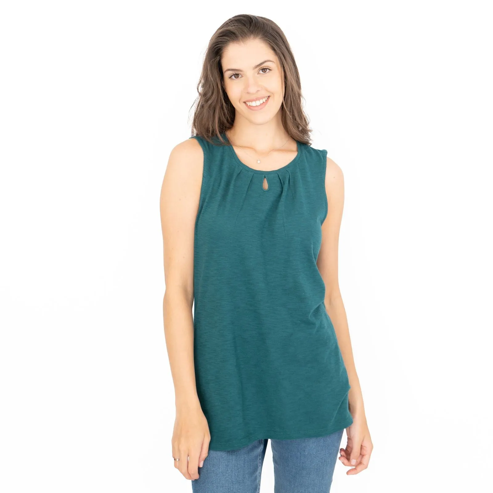 Seasalt Bright Beach Green Keyhole Summer Vest Sleeveless Tops