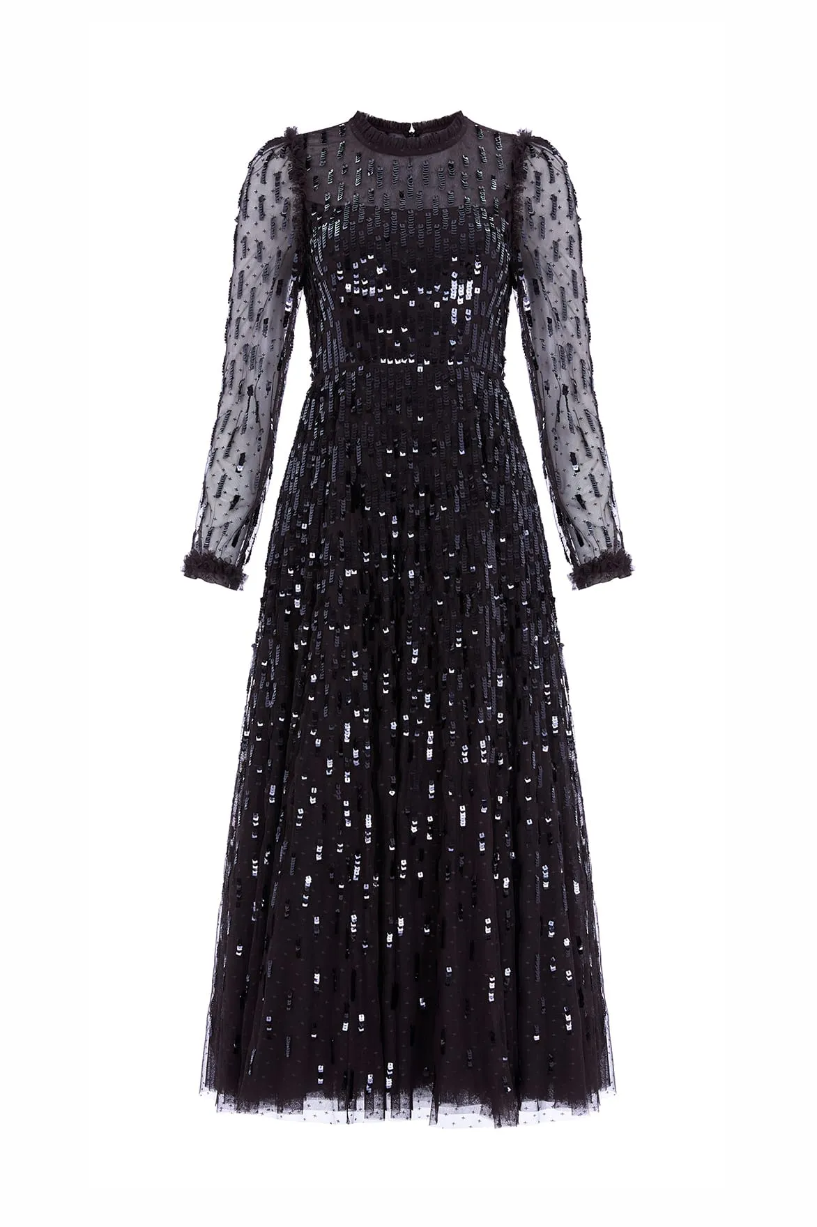 Sequin Dash Long Sleeve Gown