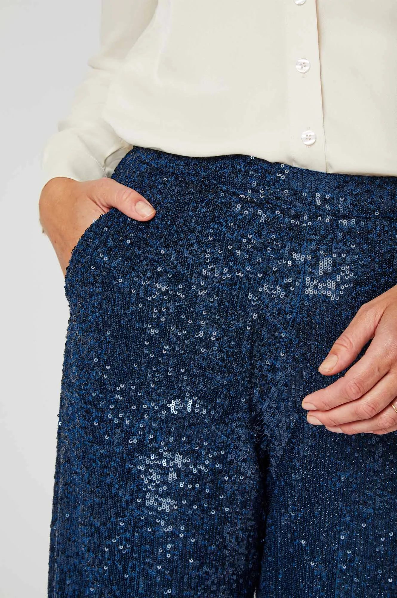 Sequin Trousers | Blue