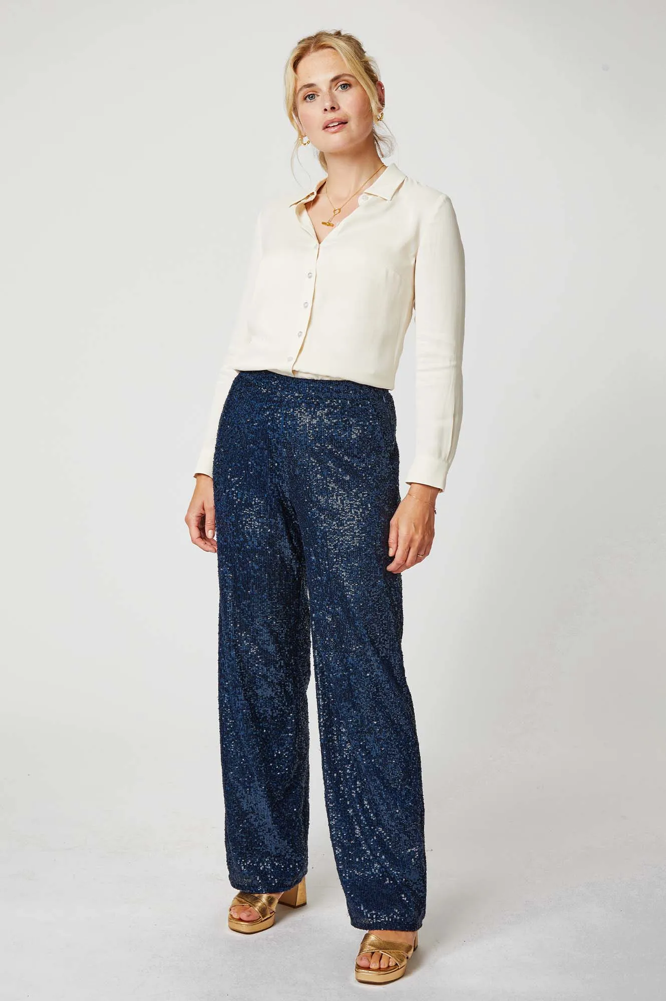 Sequin Trousers | Blue