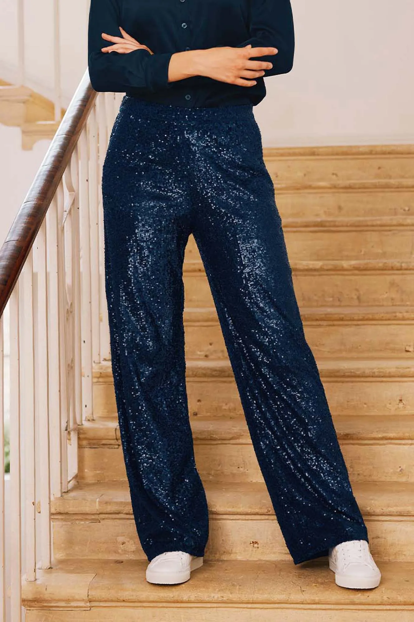 Sequin Trousers | Blue