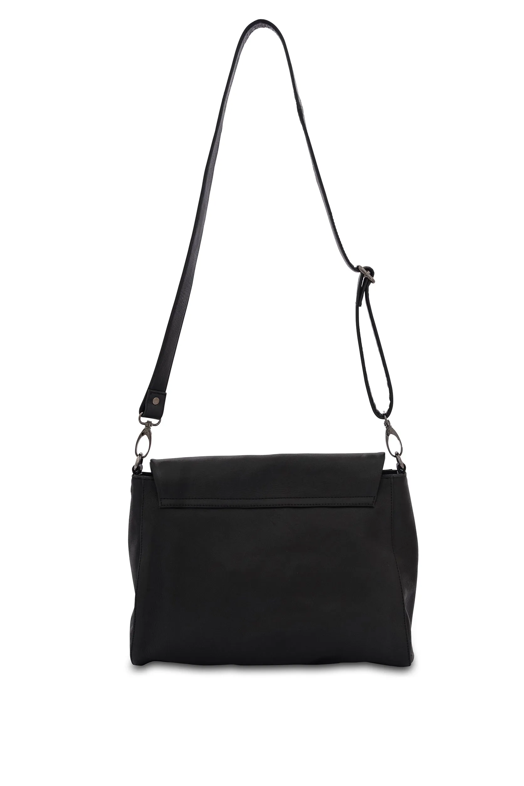 Singapore Black Leather Crossbody Bag