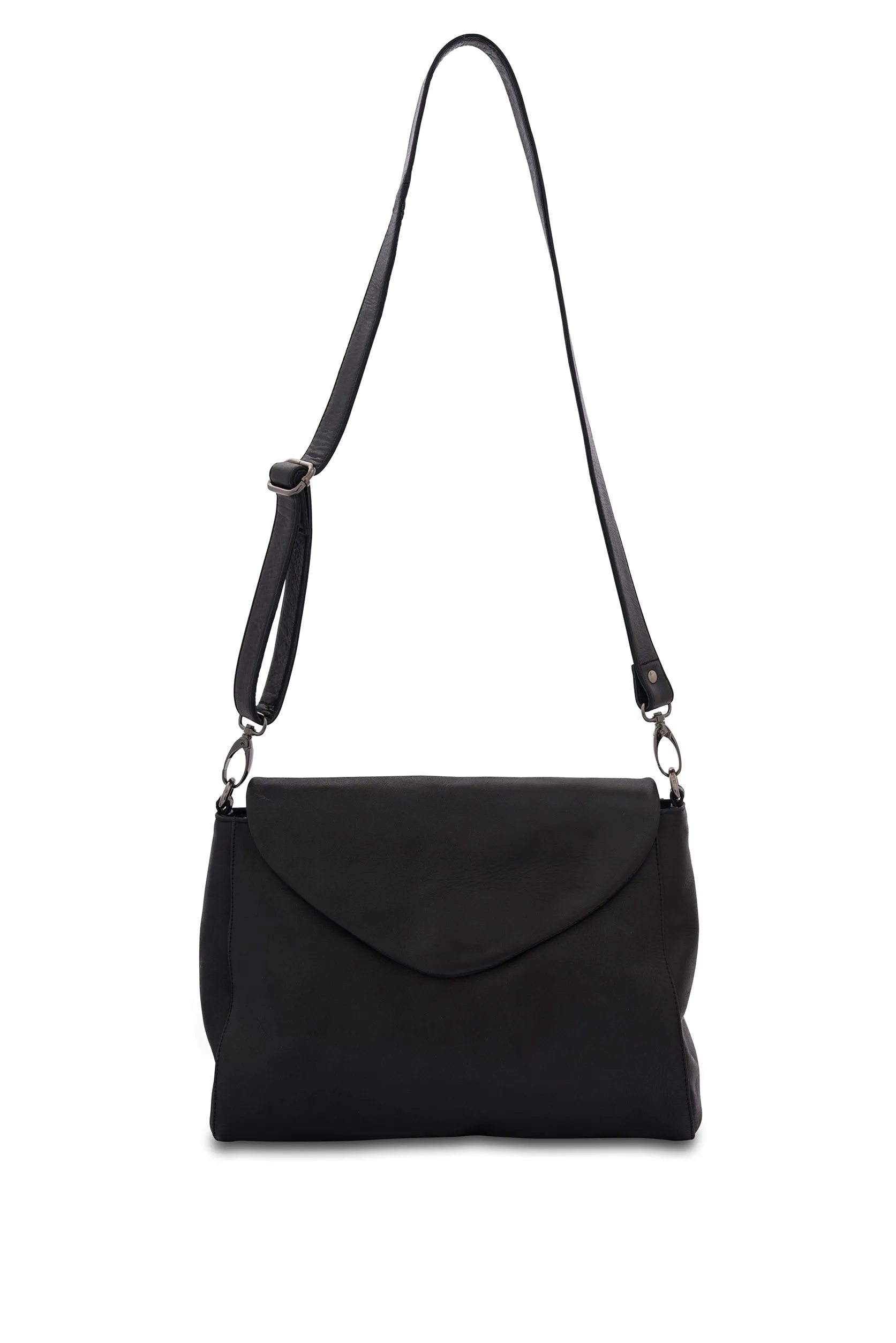 Singapore Black Leather Crossbody Bag