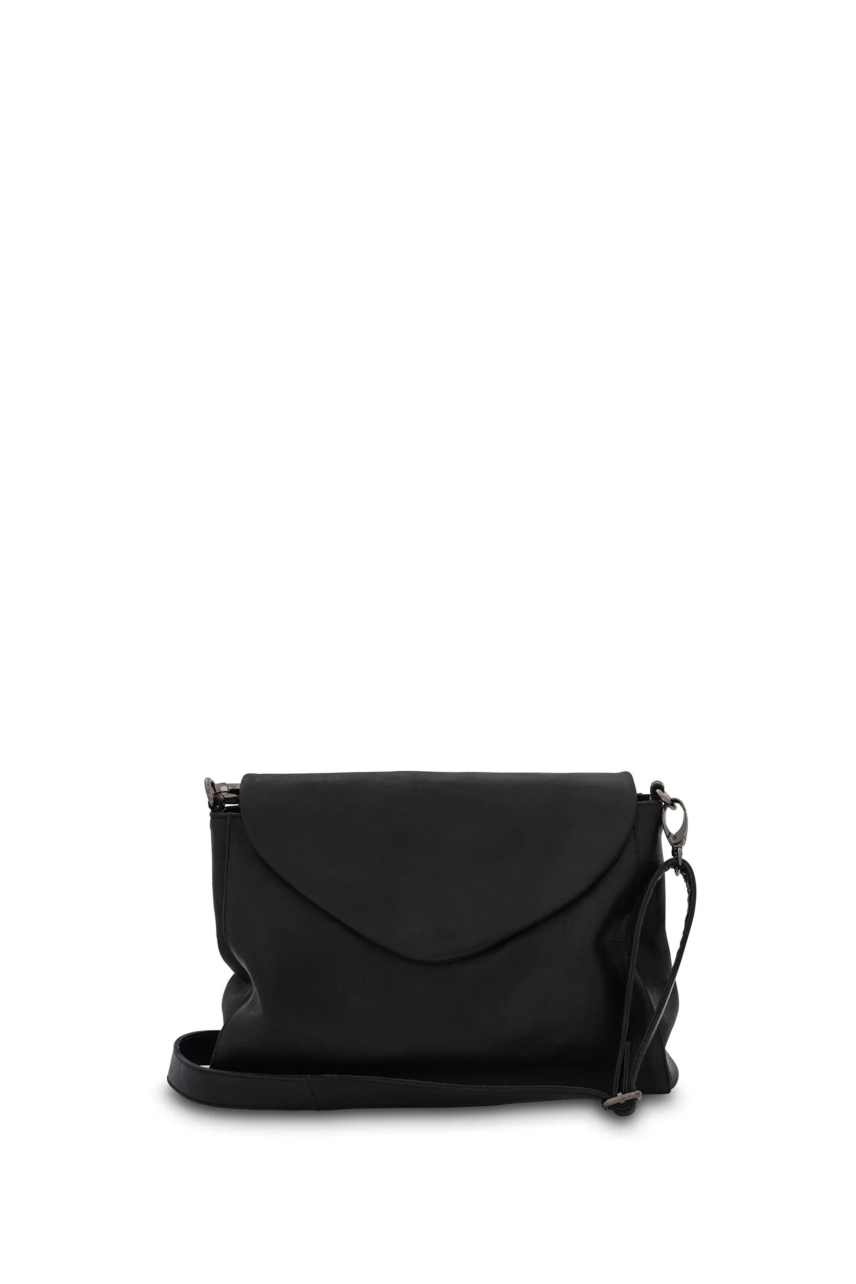 Singapore Black Leather Crossbody Bag