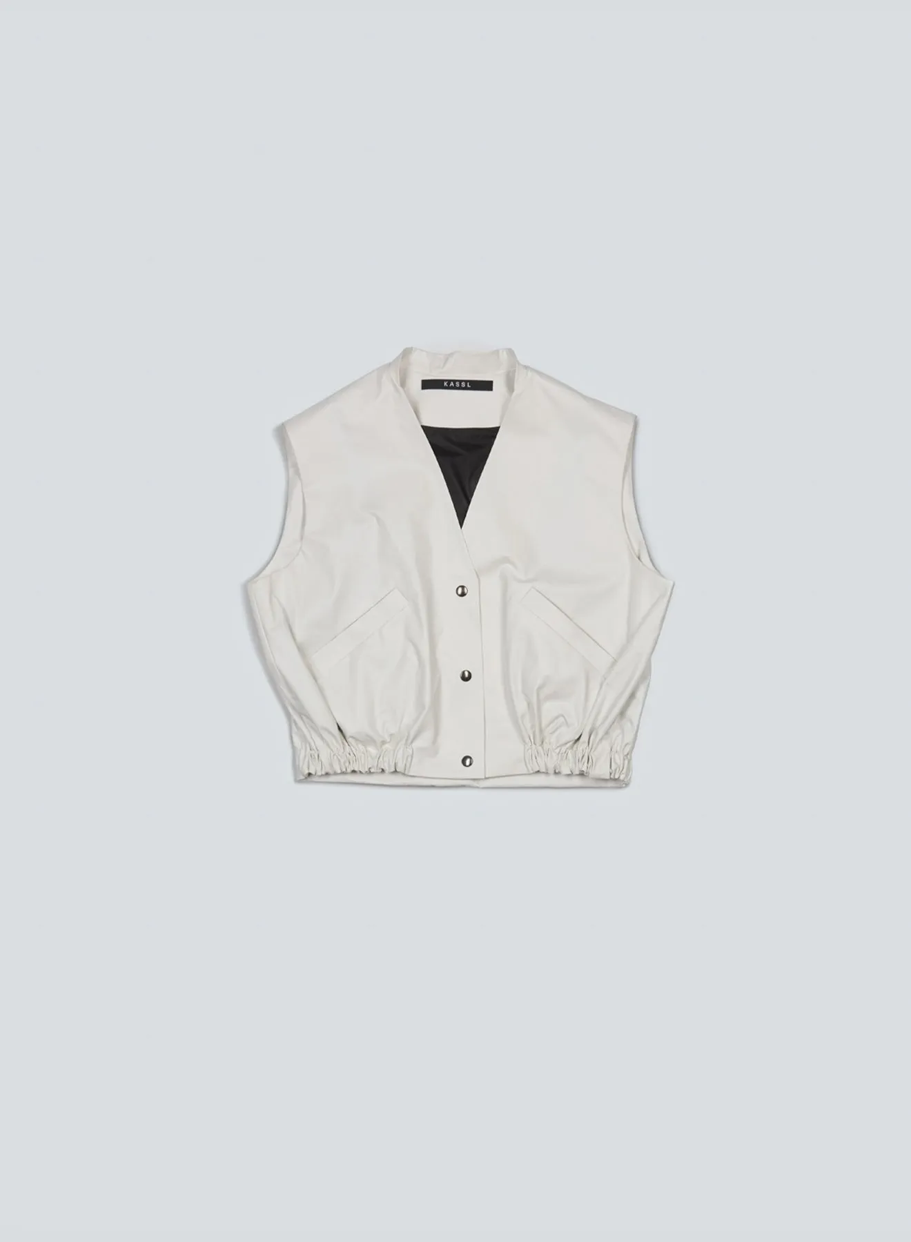 Sleeveless bomber oil | white