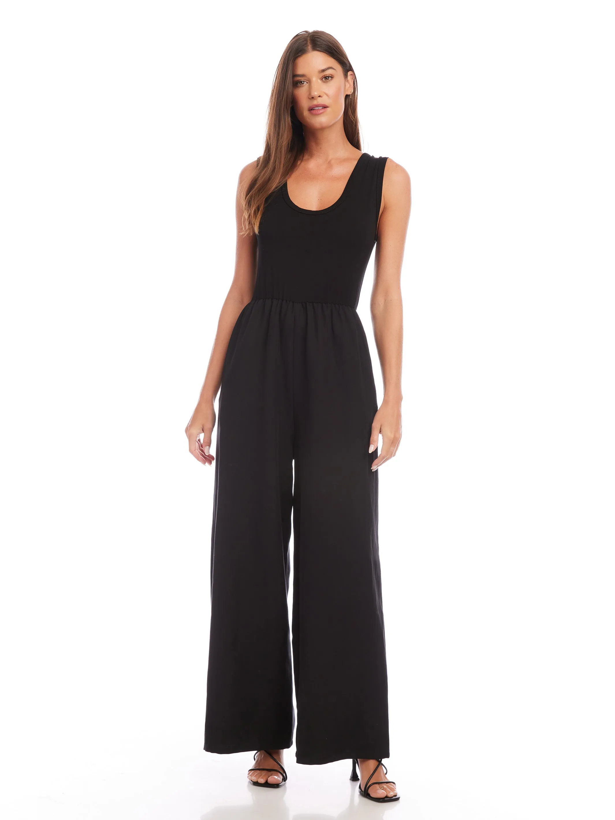 Sleeveless Wide Leg Jumpsuit