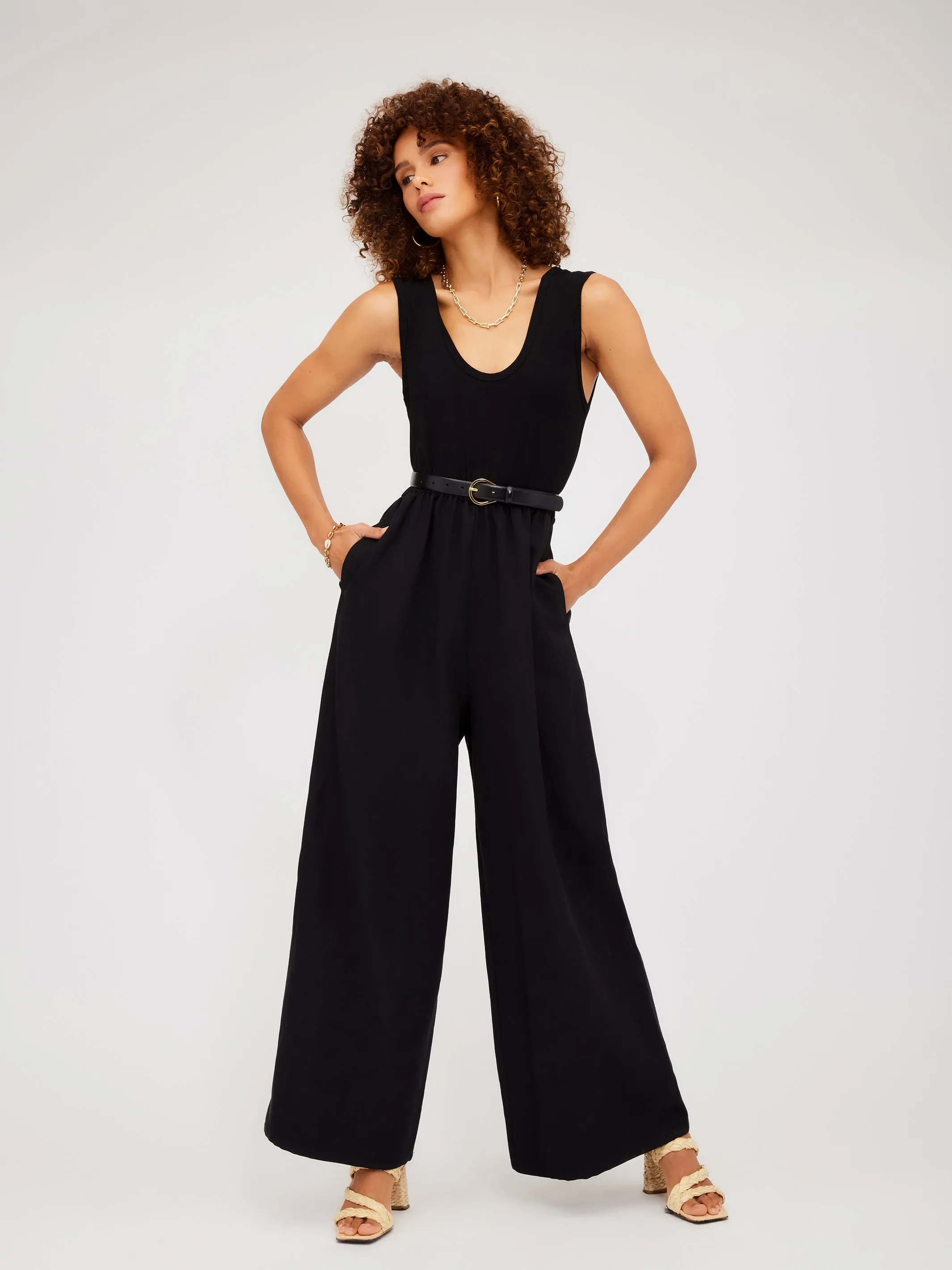 Sleeveless Wide Leg Jumpsuit