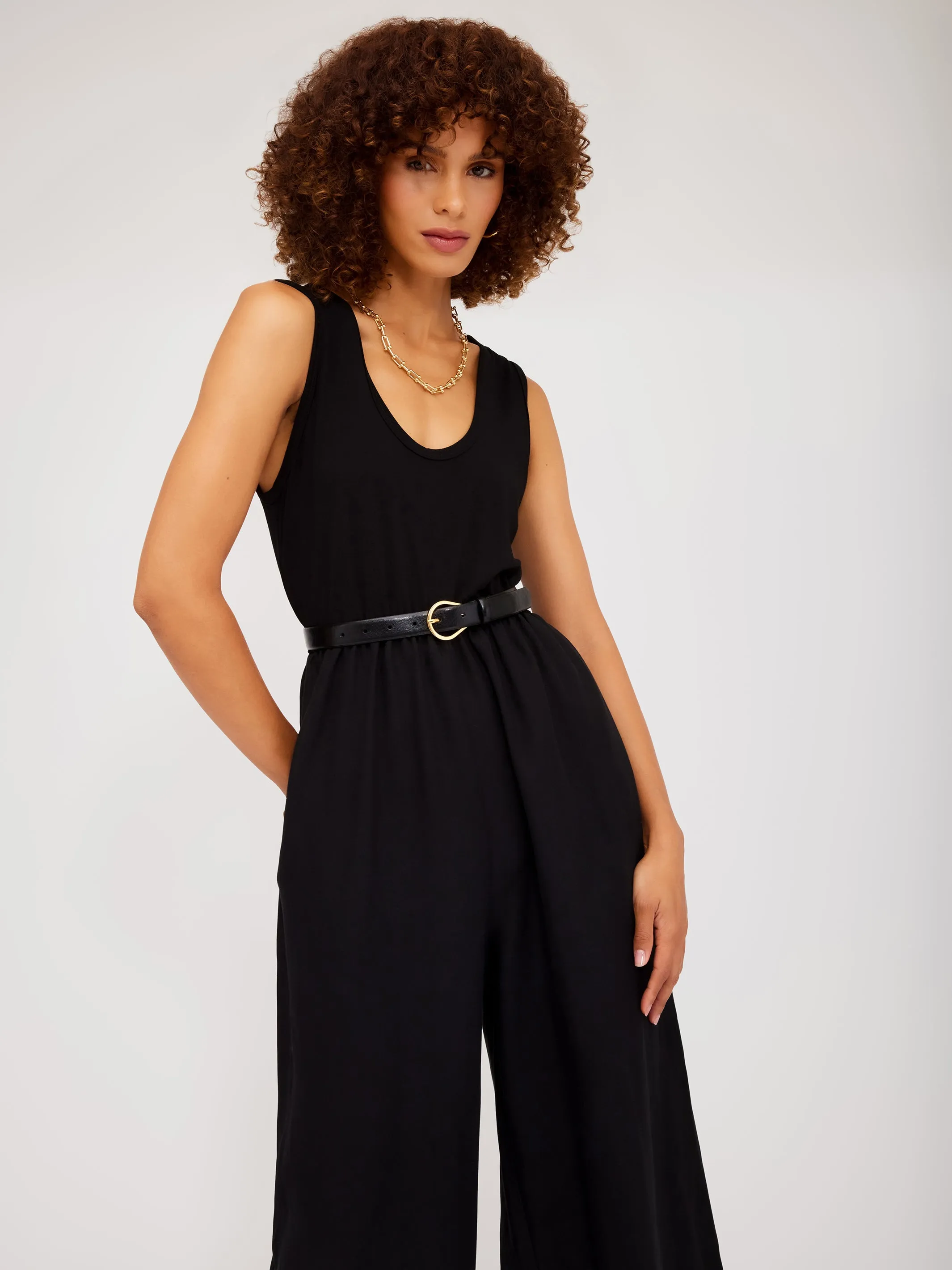 Sleeveless Wide Leg Jumpsuit