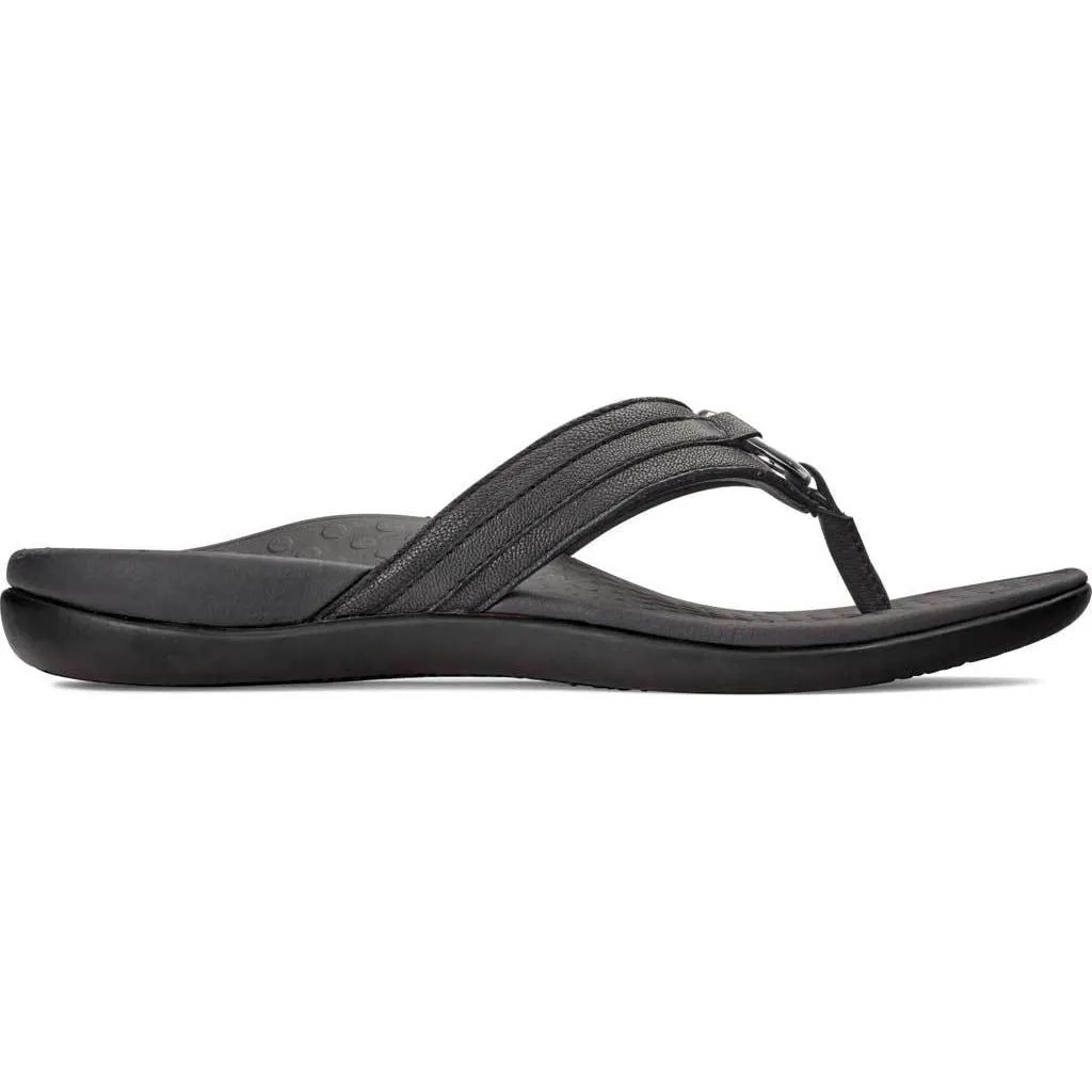 Tide Aloe Toe Post Sandal Leather Black