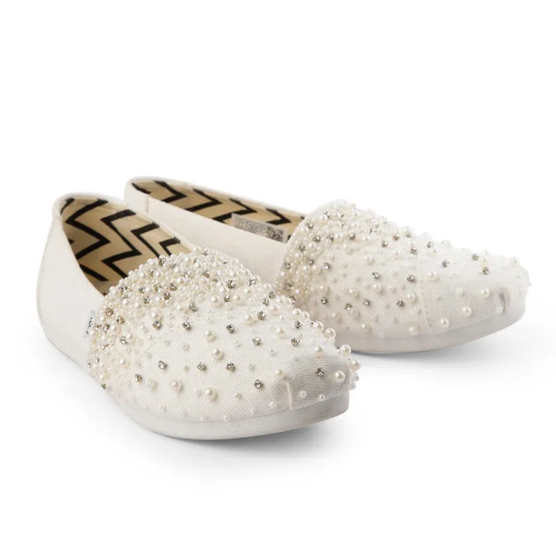 TOMS X Fizzy Goblet Pearl Love Slip Ons