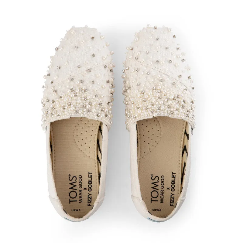 TOMS X Fizzy Goblet Pearl Love Slip Ons