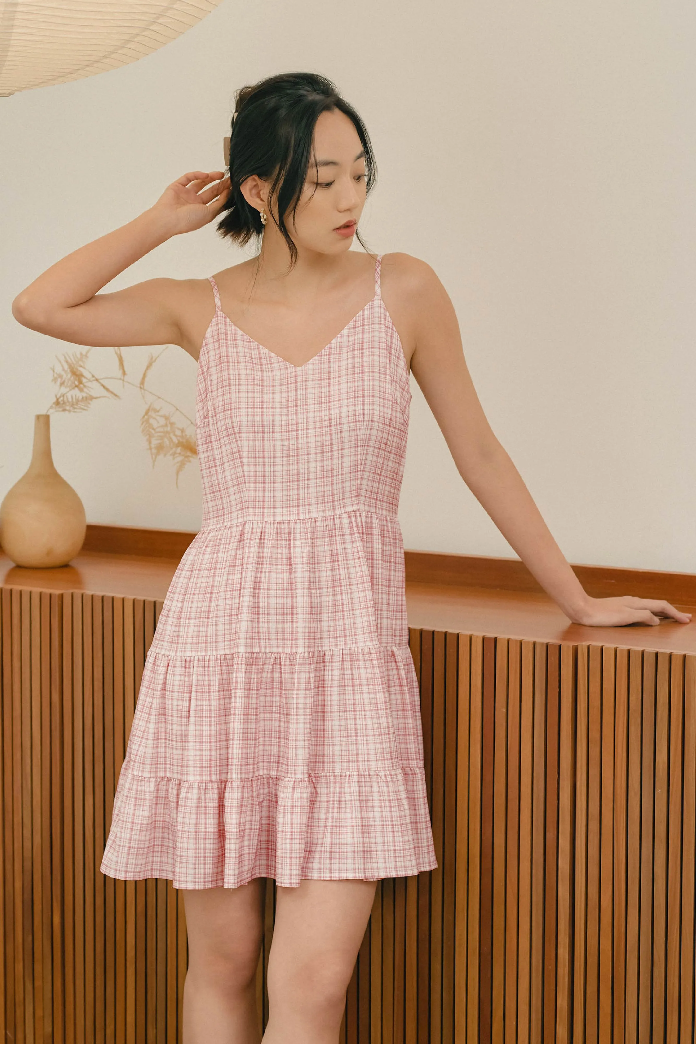 Vionna Sleeveless Dress in Pastel Pink