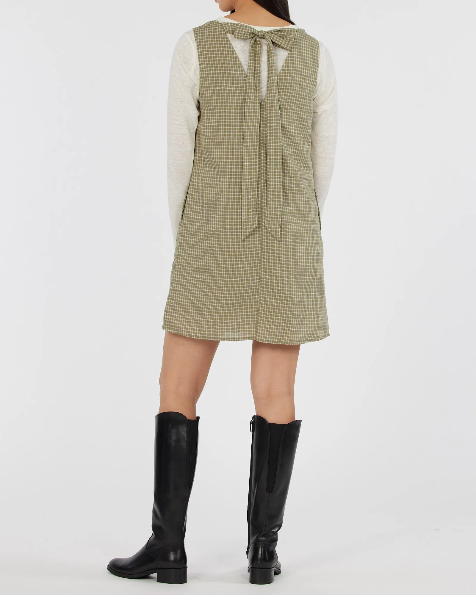 Virtuous Check Swing Dress - Olive